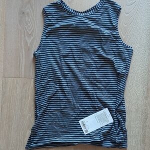 Lululemon Athletica Navy and White Striped Tank Top